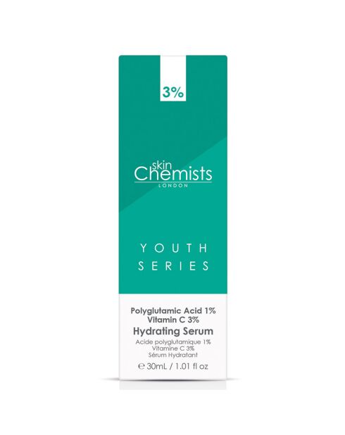 Hydraterend serum met polyglutaminezuur 1% en vitamine C 3% - 30 ml