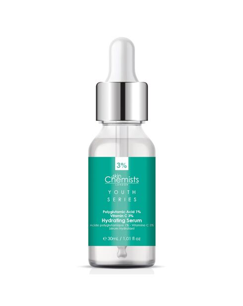 Hydraterend serum met polyglutaminezuur 1% en vitamine C 3% - 30 ml