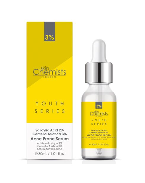 Sérum pour peau acnéique à l'Acide Salicylique 2% & Centella Asistica 3% - 30 ml