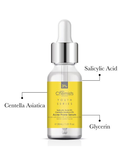 Serum für Aknehaut mit 2% Salicylsäure und 3% Centella Asistica - 30 ml
