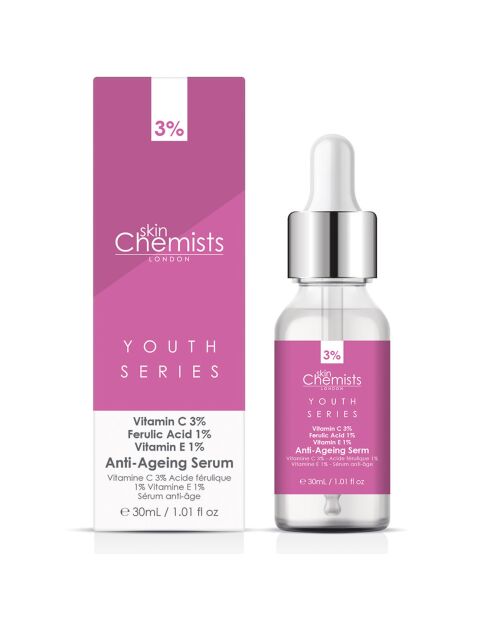 Anti-Aging-Serum mit 3% Vitamin C, 1% Ferulasäure und 1% Vitamin E - 30 ml