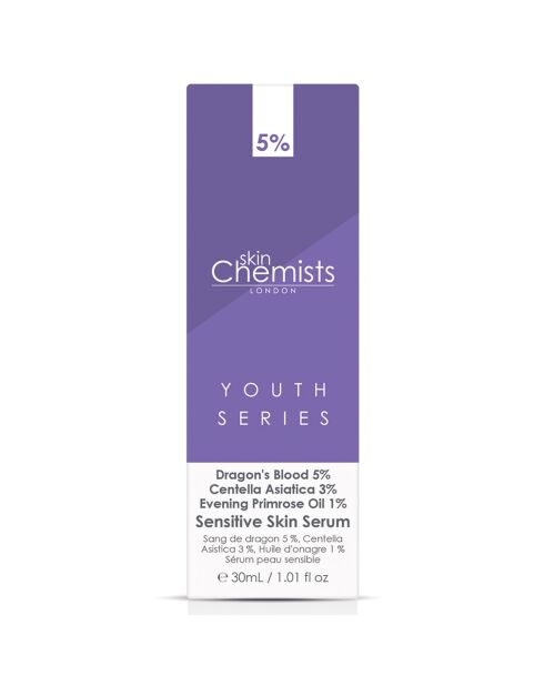 Sérum Peau sensible à l'huile de Sang de dragon 5%, Centella Asistica 3% & huile d'Onagre 1% - 30 ml
