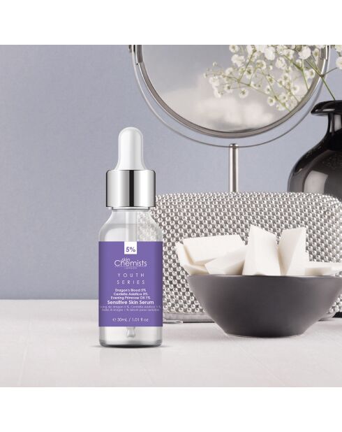 Sérum Peau sensible à l'huile de Sang de dragon 5%, Centella Asistica 3% & huile d'Onagre 1% - 30 ml