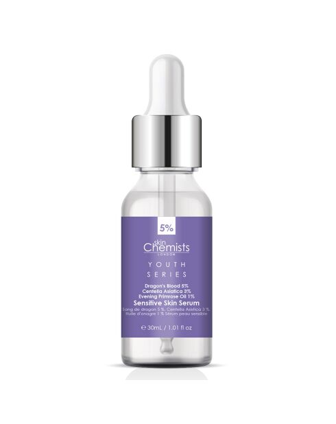 Sérum Peau sensible à l'huile de Sang de dragon 5%, Centella Asistica 3% & huile d'Onagre 1% - 30 ml