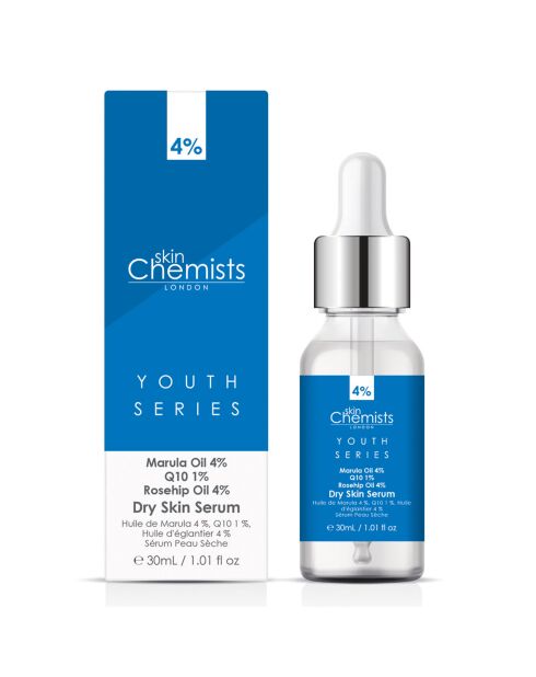 Sérum para piel seca con aceite de marulua 4%, Q10 1% y aceite de rosa mosqueta 4% - 30 ml