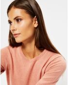 Pull 100% Cachemire Difi col rond rose