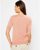 Pull 100% Cachemire Difi col rond rose