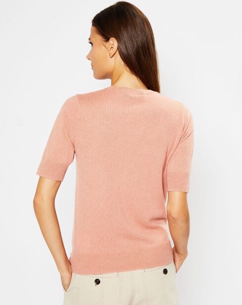 Pull 100% Cachemire Difi col rond rose