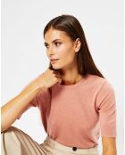 Pull 100% Cachemire Difi col rond rose