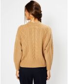 Pull en Laine & Cachemire Foug T col rond beige