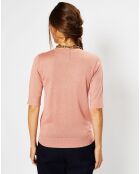 Pull en Soie & Cachemire Fifi manches courtes rose