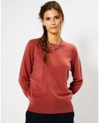 Pull 100% Cachemire Zabri col rond bois de rose