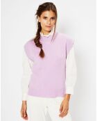 Pull en Laine & Cachemire Solal sans manches violet clair