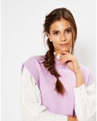 Pull en Laine & Cachemire Solal sans manches violet clair