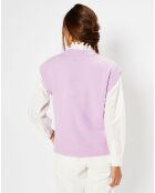 Pull en Laine & Cachemire Solal sans manches violet clair