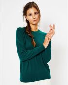 Pull 100% Cachemire Zabri col rond vert foncé