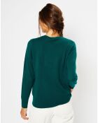 Pull 100% Cachemire Zabri col rond vert foncé