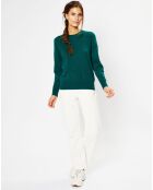 Pull 100% Cachemire Zabri col rond vert foncé