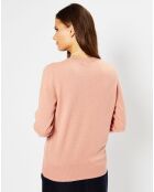 Pull 100% Cachemire Zabri col rond rose