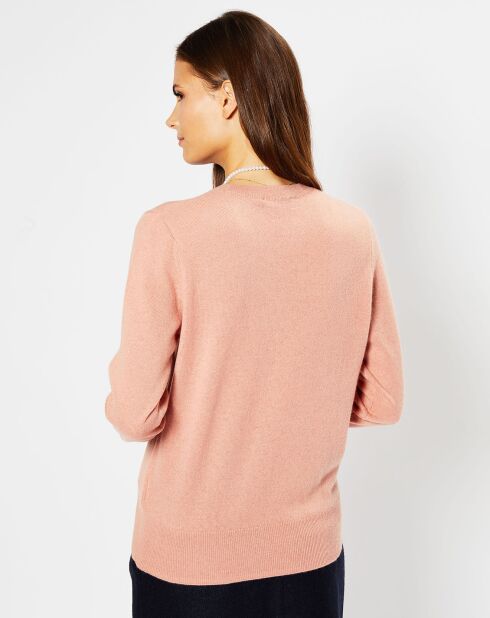 Pull 100% Cachemire Zabri col rond rose