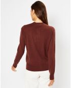 Cardigan 100% Cachemire Zacao col rond marron