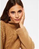 Pull en Laine & Cachemire Sydney T col montant beige