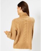 Pull en Laine & Cachemire Sydney T col montant beige