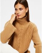 Pull en Laine & Cachemire Sydney T col montant beige