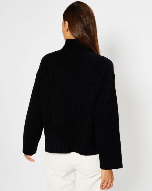 Pull en Laine & Cachemire Sydney col montant noir