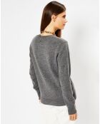 Pull 100% Cachemire Chou col V gris