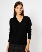 Pull 100% Cachemire Chou col V noir