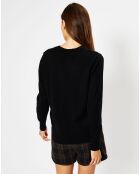 Pull 100% Cachemire Chou col V noir