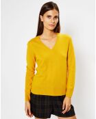 Pull 100% Cachemire Zocon col V jaune