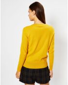 Pull 100% Cachemire Zocon col V jaune