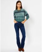 Pull en Laine & Cachemire Denver col rond vert