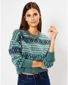 Pull en Laine & Cachemire Denver col rond vert