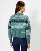 Pull en Laine & Cachemire Denver col rond vert