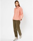 Pull en Laine & Cachemire Zephyr torsade col montant rose