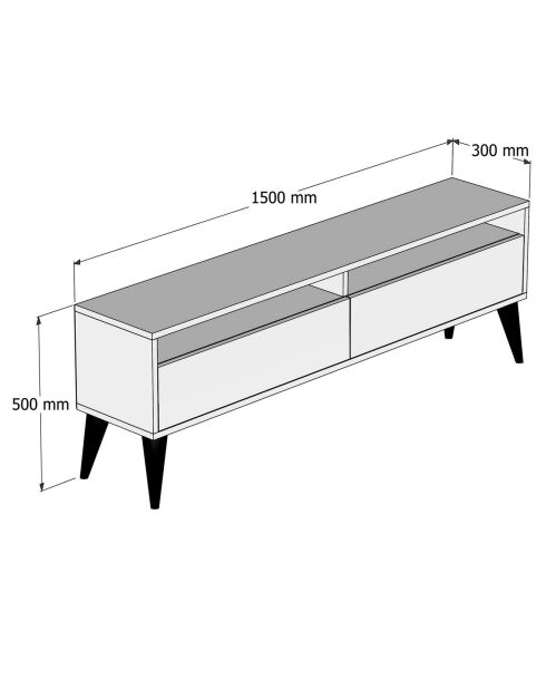 Meuble TV Best noyer - 150x30x50 cm