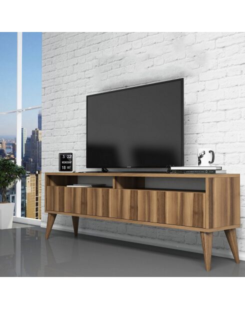 Meuble TV Best noyer - 150x30x50 cm