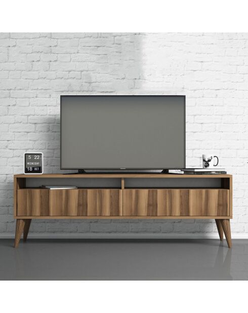 Meuble TV Best noyer - 150x30x50 cm