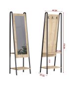 Miroir sur pied Monet chêne/noir  - 44x170x35 cm