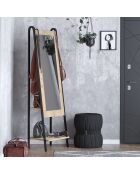 Miroir sur pied Monet chêne/noir  - 44x170x35 cm