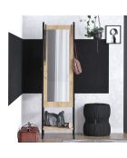 Miroir sur pied Monet chêne/noir  - 44x170x35 cm