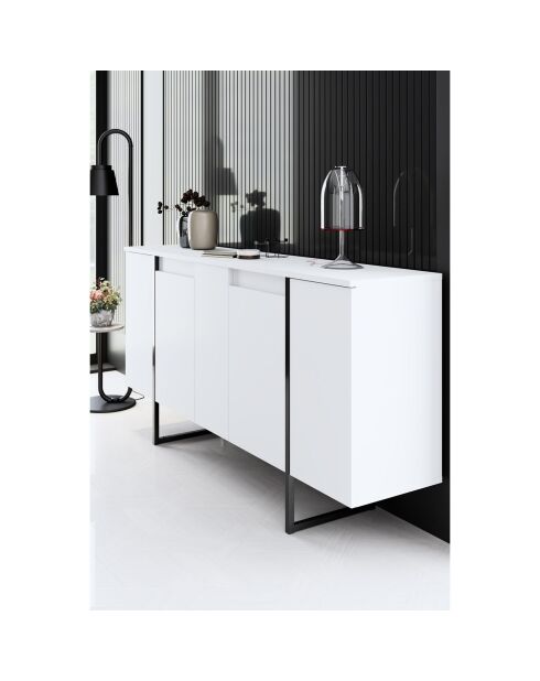 Buffet Luxe blanc/noir - 160x35x80 cm