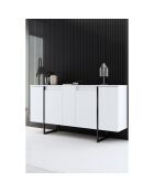 Buffet Luxe blanc/noir - 160x35x80 cm