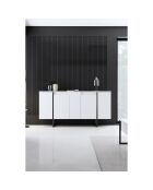 Buffet Luxe blanc/noir - 160x35x80 cm