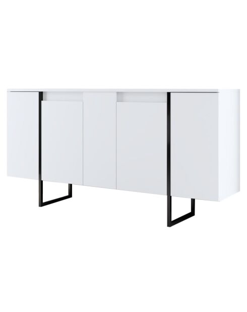 Buffet Luxe blanc/noir - 160x35x80 cm