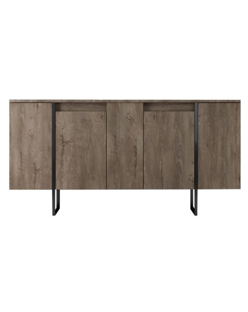 Buffet Luxe noyer/noir - 160x35x80 cm