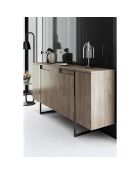 Buffet Luxe noyer/noir - 160x35x80 cm